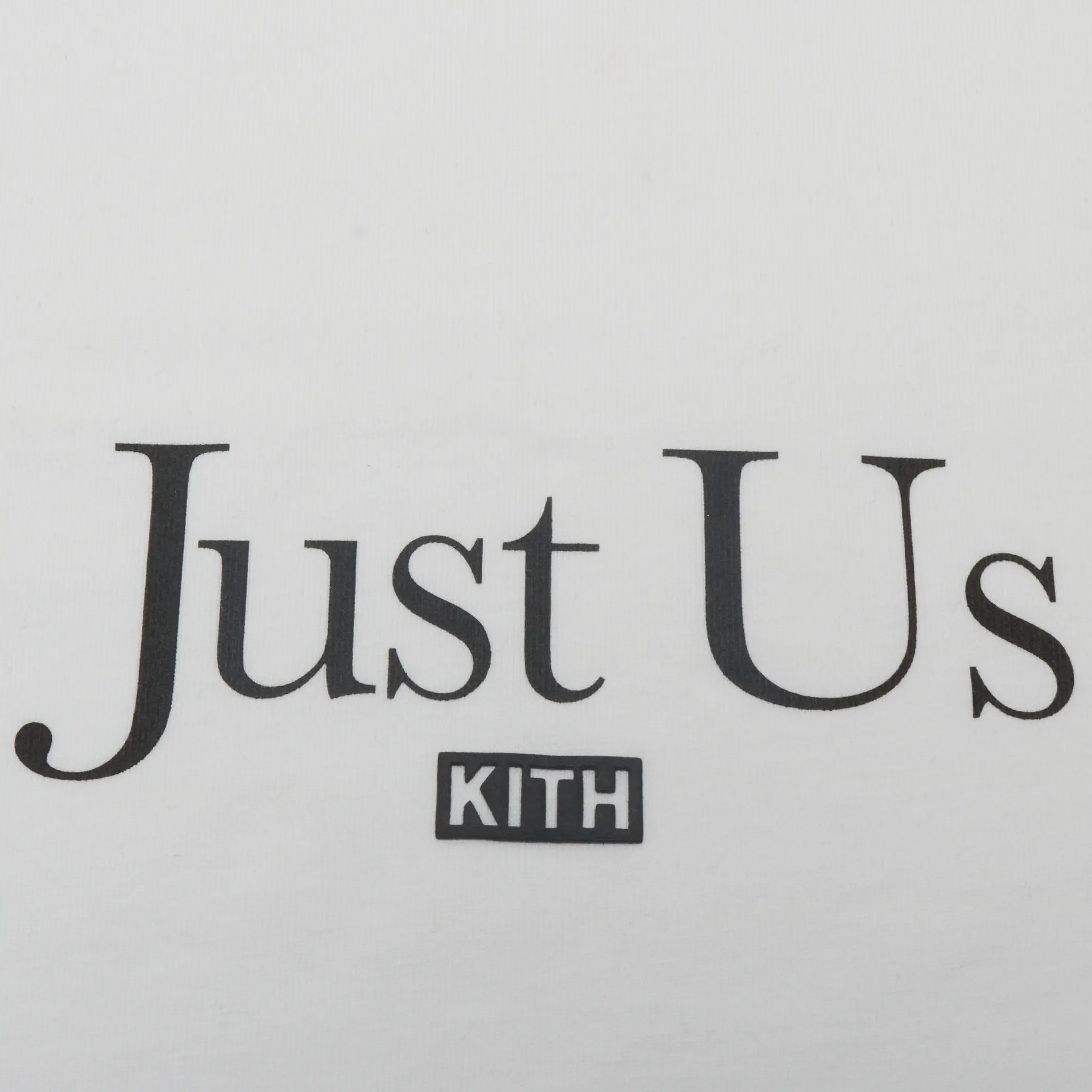 Detailed View of Kith Just Us Quote White T-Shirt KHMG030023-101